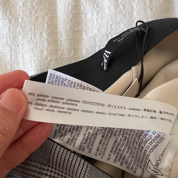 ZARA Plaid Pull-On Leggings/Pants NWT Size Large - Picture 7 of 7